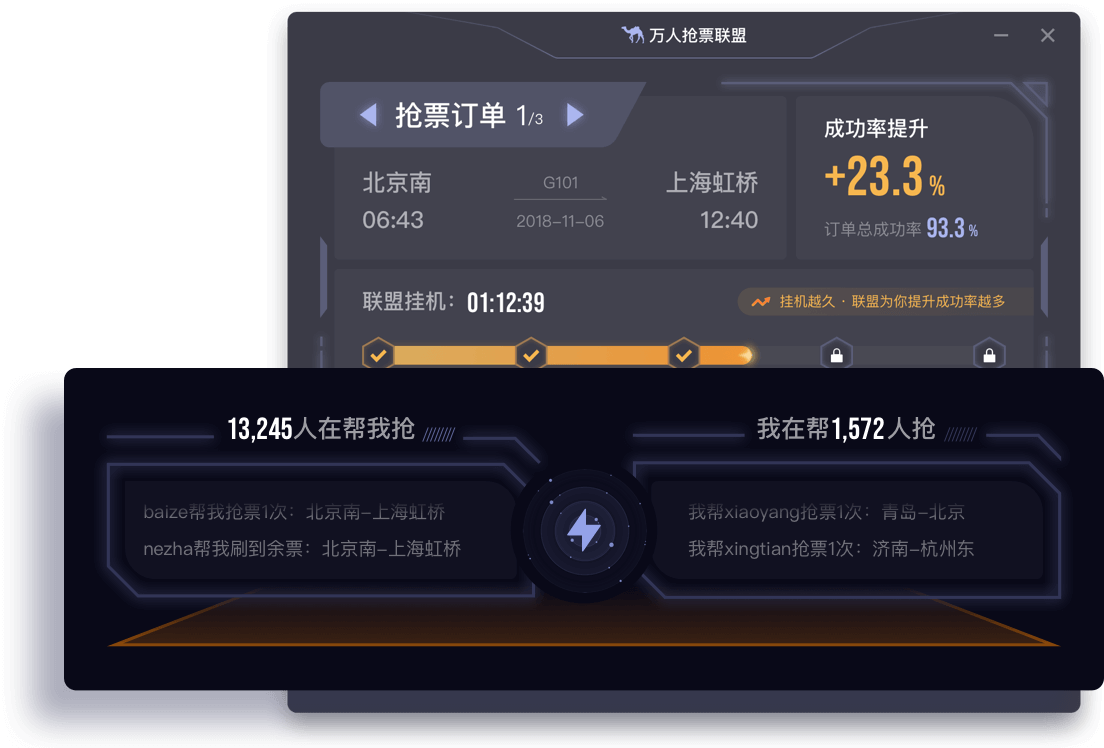 去哪兒萬人搶票聯盟