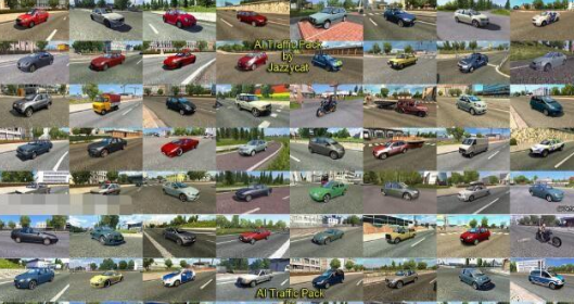 歐洲卡車模擬2v1.28Jazzycat的AI小車包MODv5.9